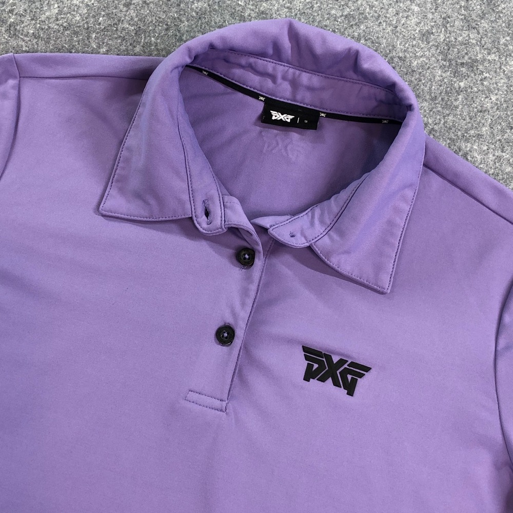 Pxg Womens Polo Shirt Small Purple Stretch Short Sleeve Embroidered Stretch